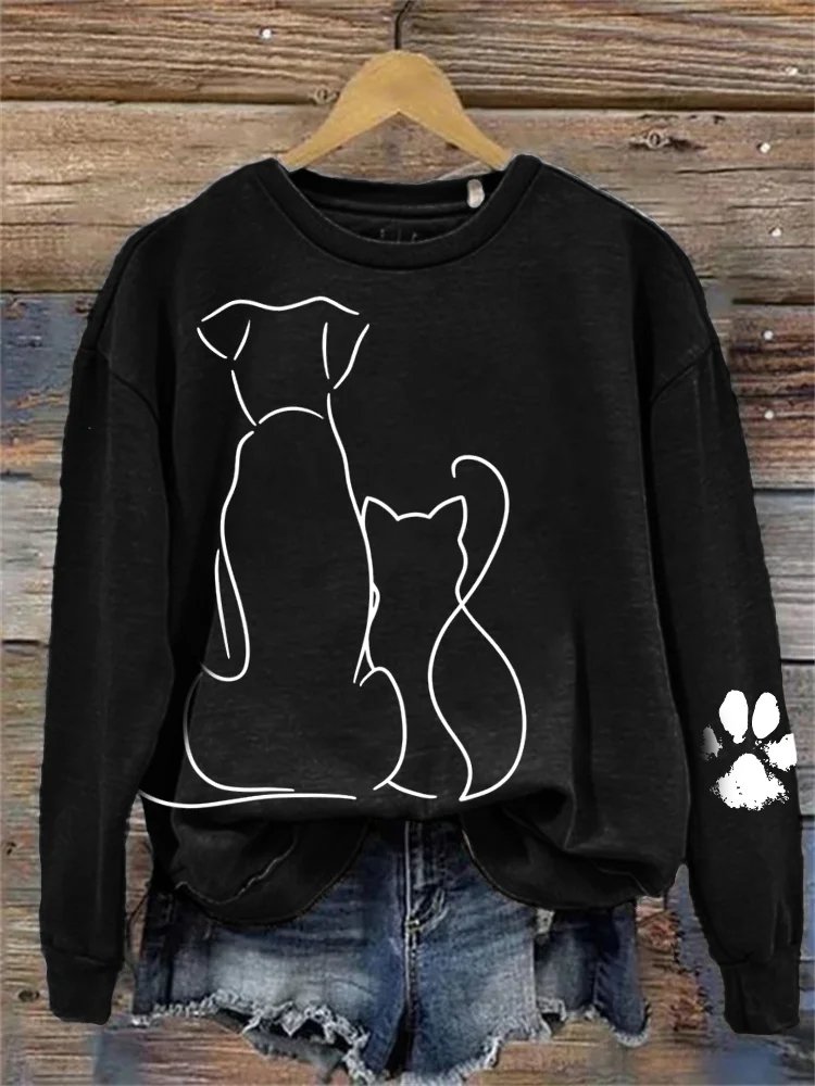 Vintage Crew Neck Dog Sweatshirt