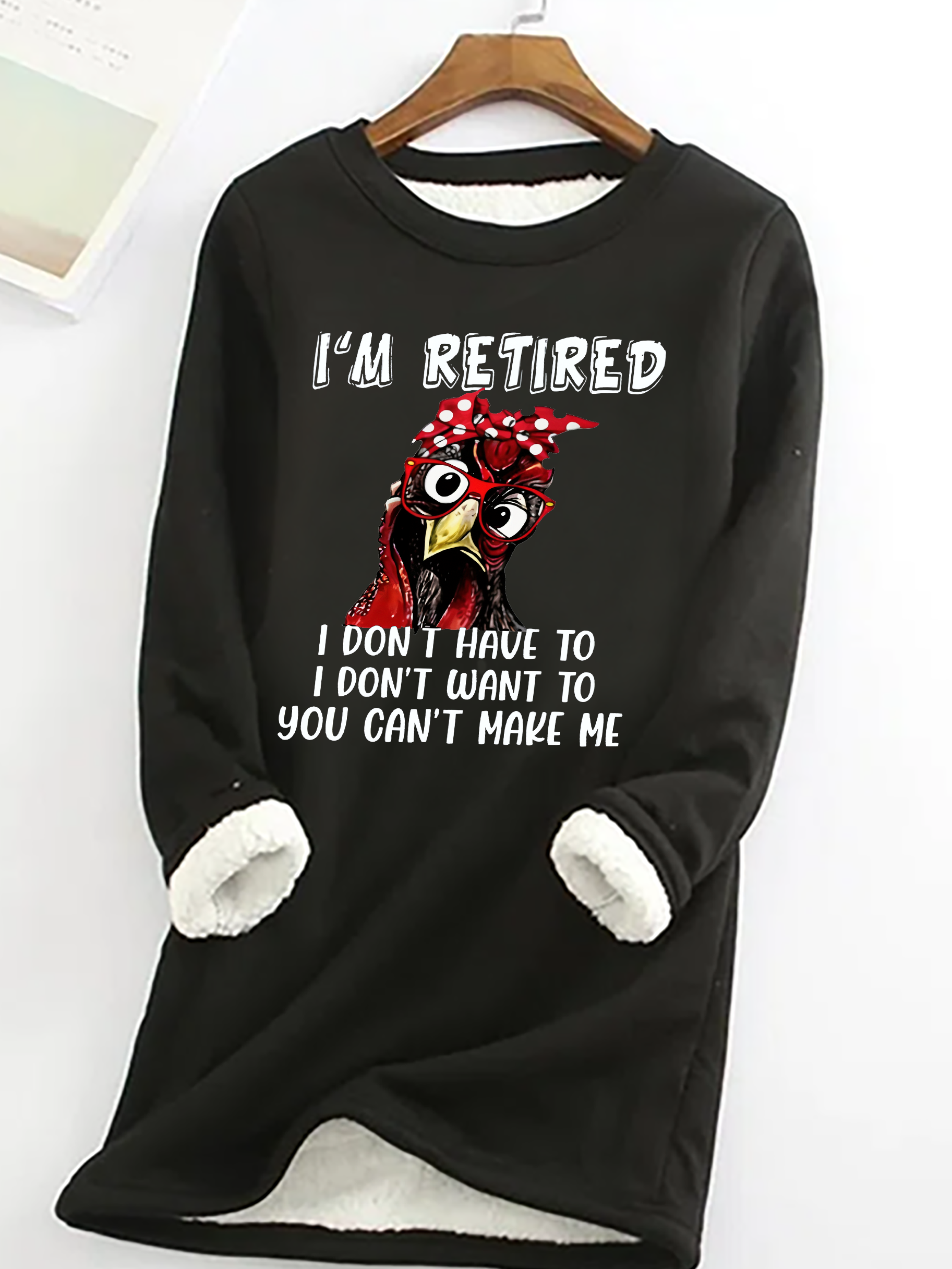 Casual Crew Neck Text Letters Sweatshirt