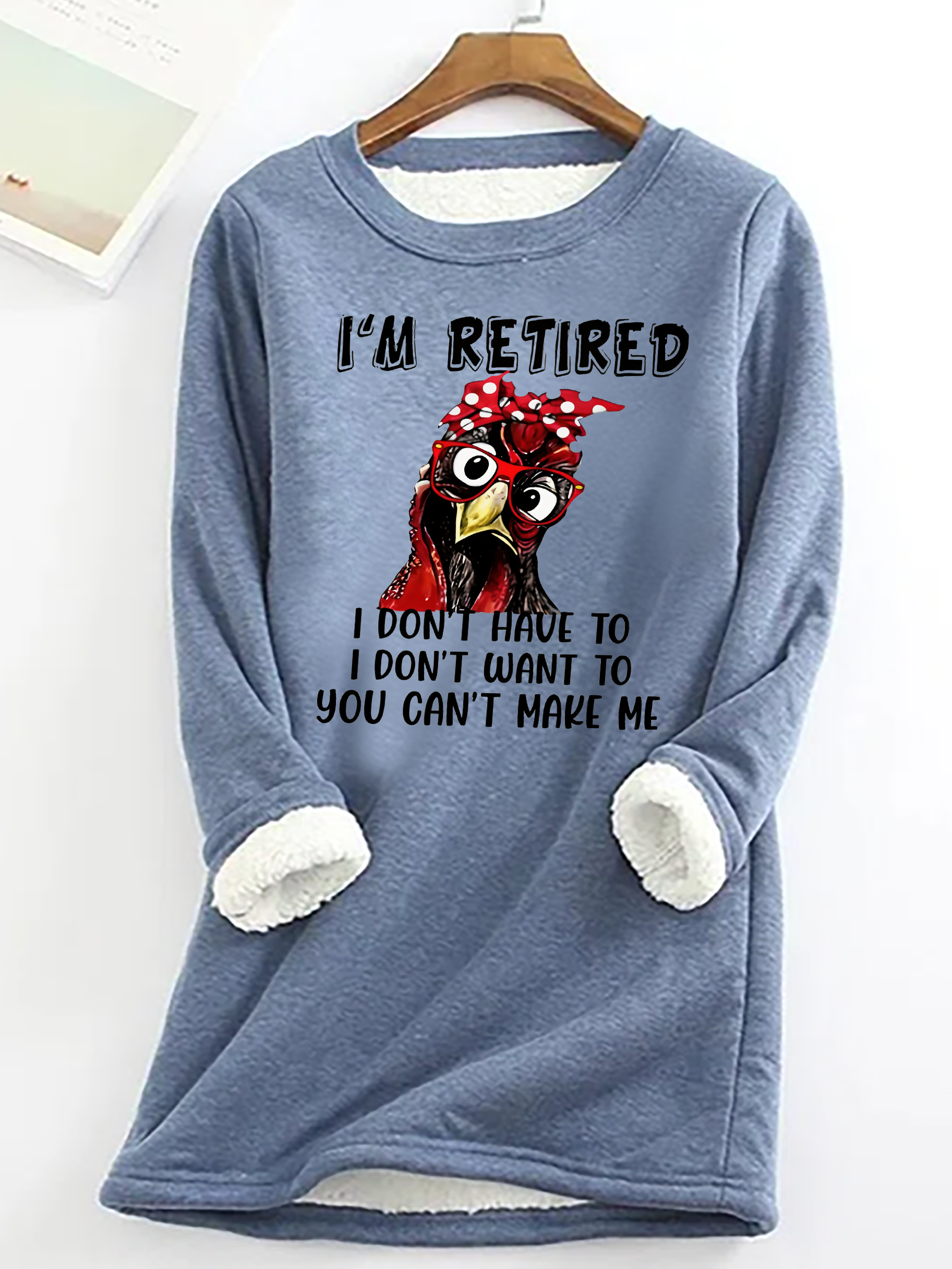 Casual Crew Neck Text Letters Sweatshirt