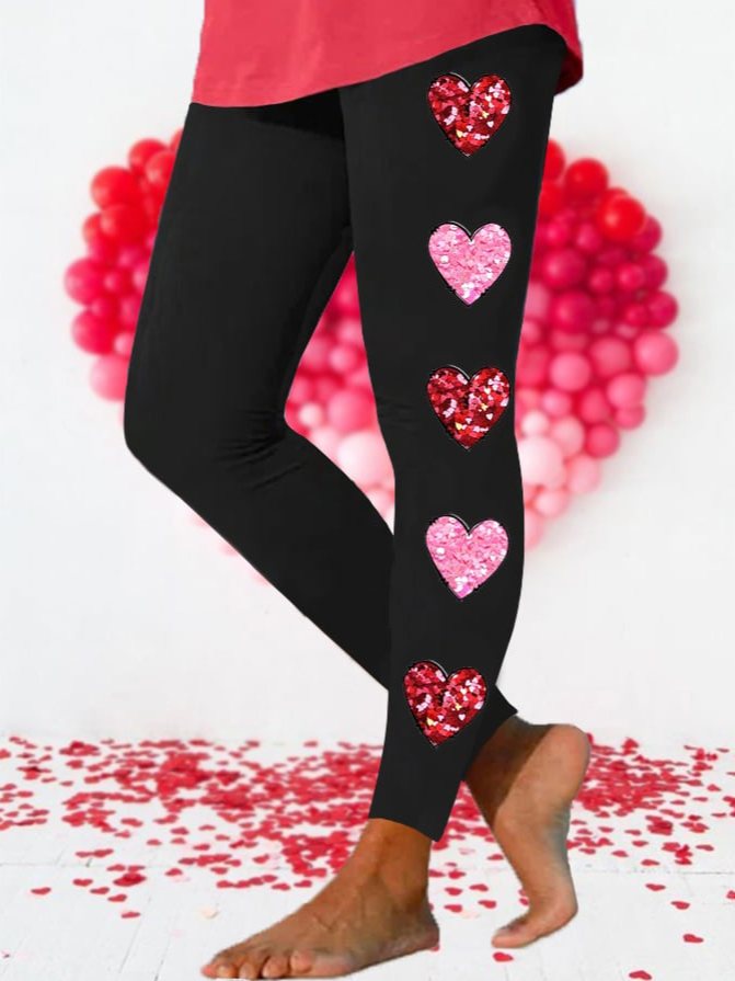 Casual Heart/Cordate Long Leggings