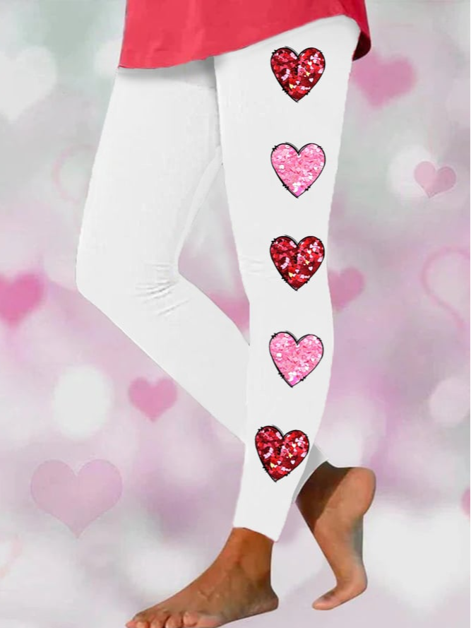 Casual Heart/Cordate Long Leggings