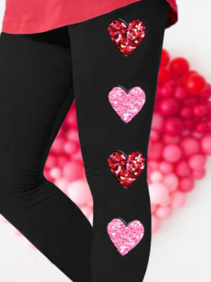 Casual Heart/Cordate Long Leggings