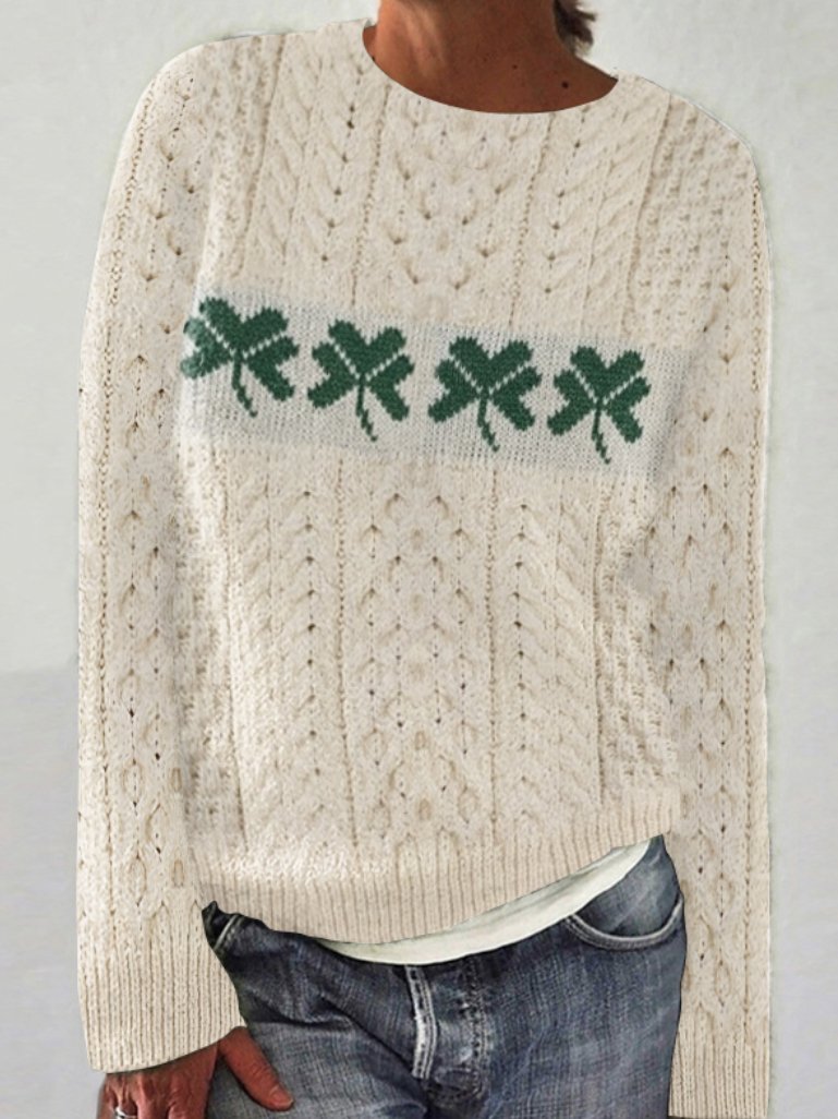 Women Wool/Knitting Animal Long Sleeve Comfy Casual Sweater