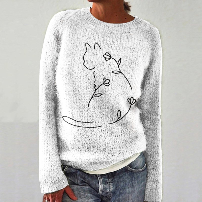 Women Wool/Knitting Animal Long Sleeve Comfy Casual Sweater