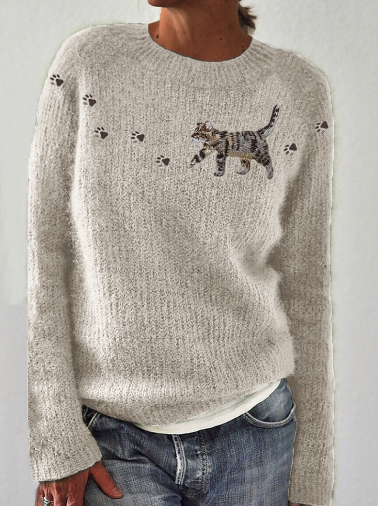 Women Wool/Knitting Animal Long Sleeve Comfy Casual Sweater