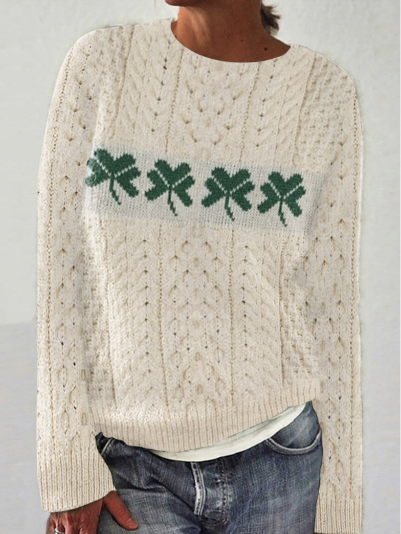 Women Wool/Knitting Animal Long Sleeve Comfy Casual Sweater