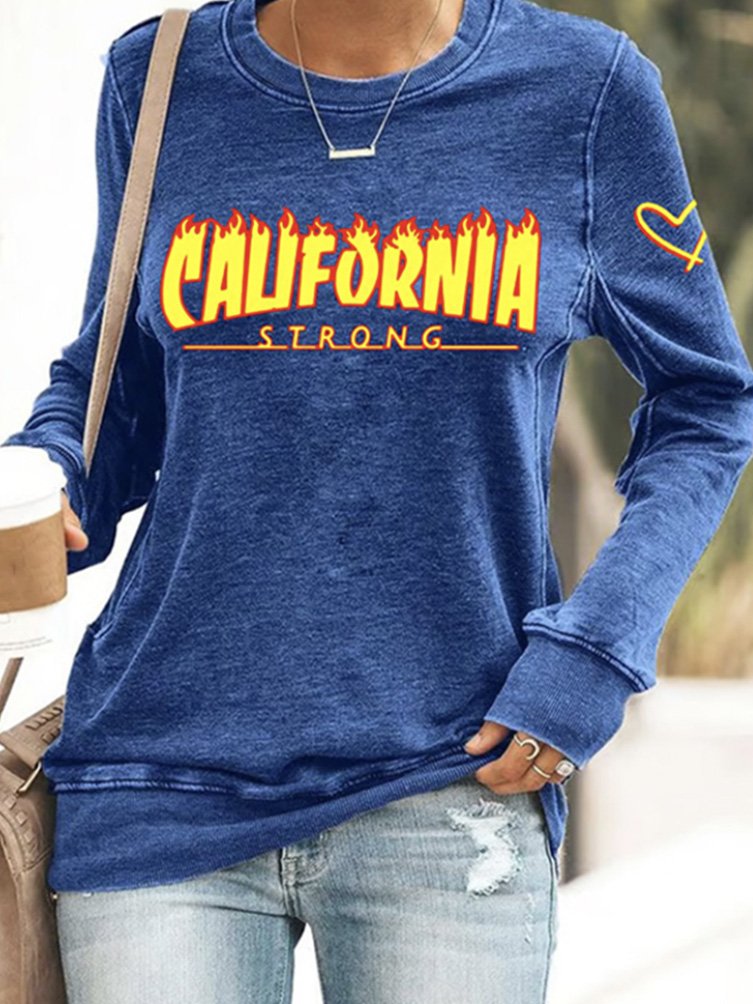 Vintage Crew Neck Text Letters Sweatshirt