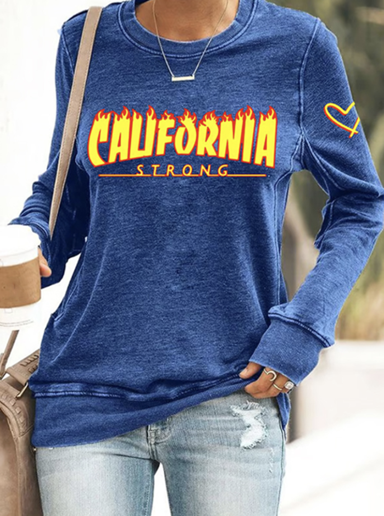 Vintage Crew Neck Text Letters Sweatshirt