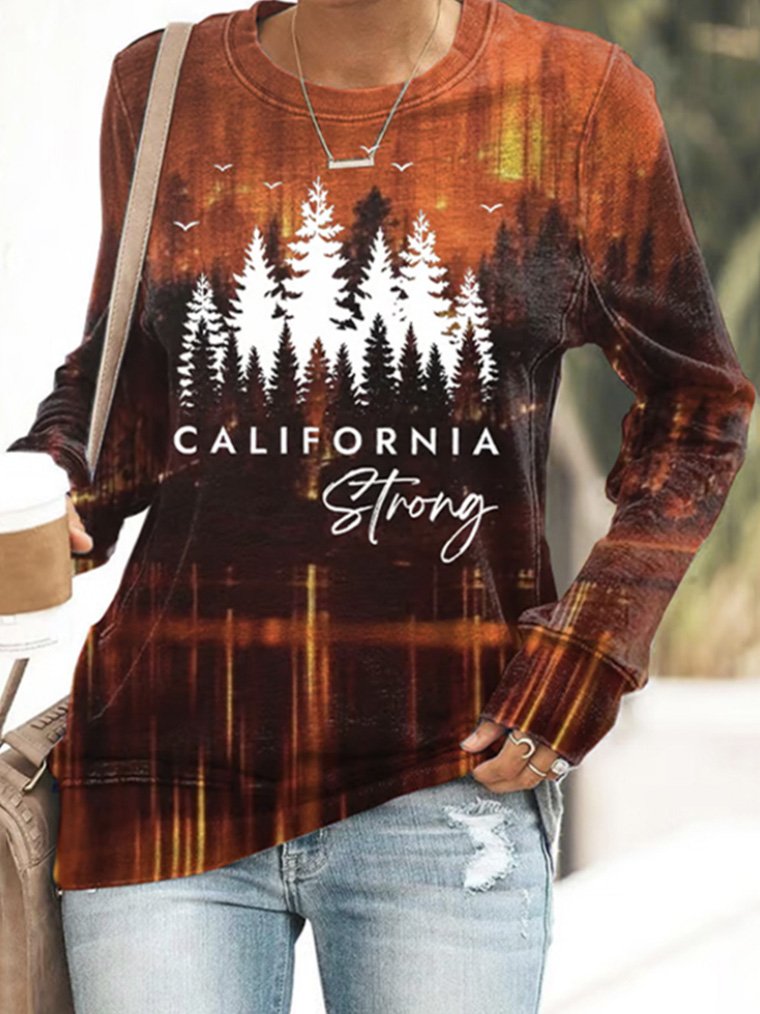 Vintage Crew Neck Scenery Sweatshirt