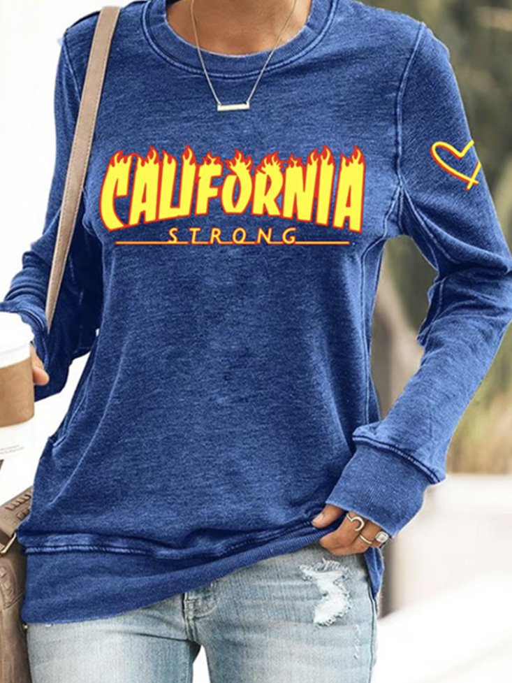 Vintage Crew Neck Text Letters Sweatshirt