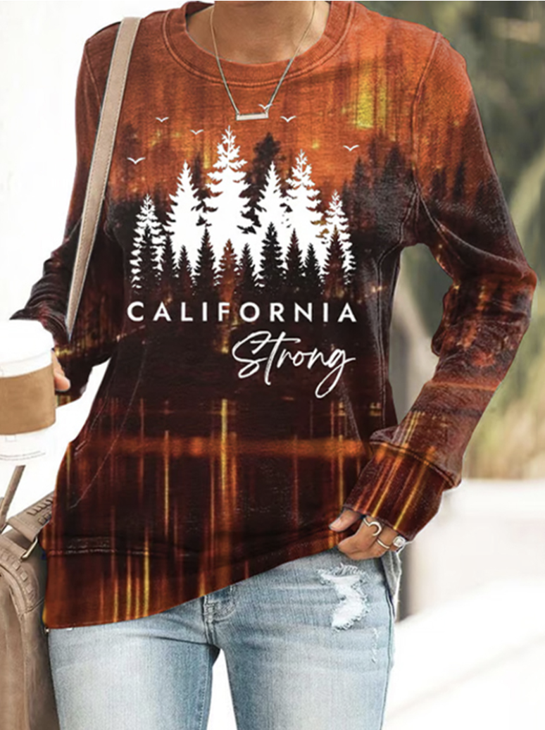 Vintage Crew Neck Scenery Sweatshirt