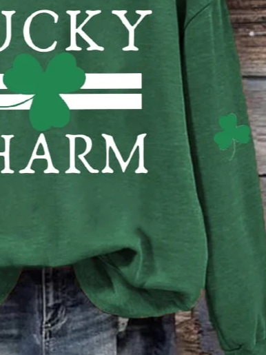 Casual St. Patrick's Day Hoodie Text Letters Hoodie Printing