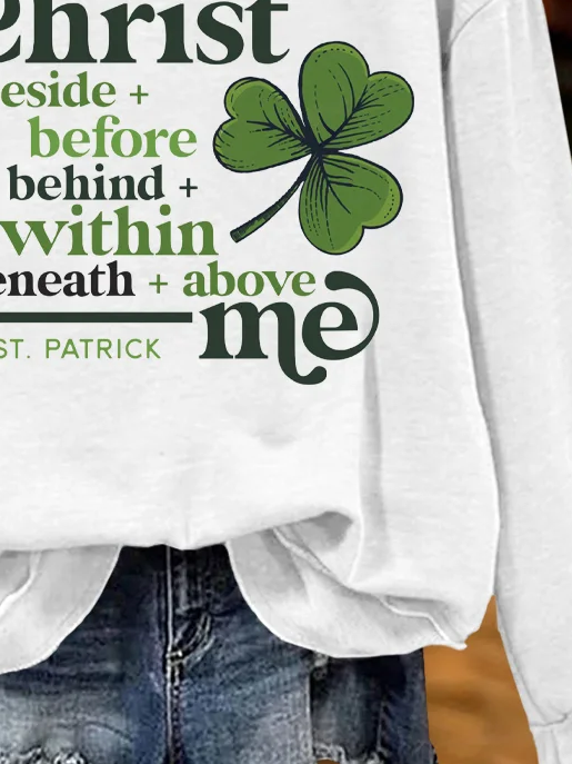 Casual St. Patrick's Day Hoodie Text Letters Hoodie Printing