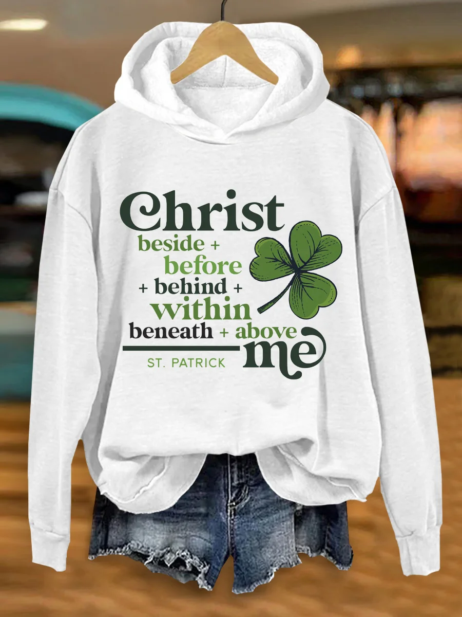 Casual St. Patrick's Day Hoodie Text Letters Hoodie Printing