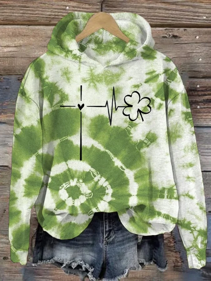 Casual St. Patrick's Day Hoodie Shamrock Hoodie Printing