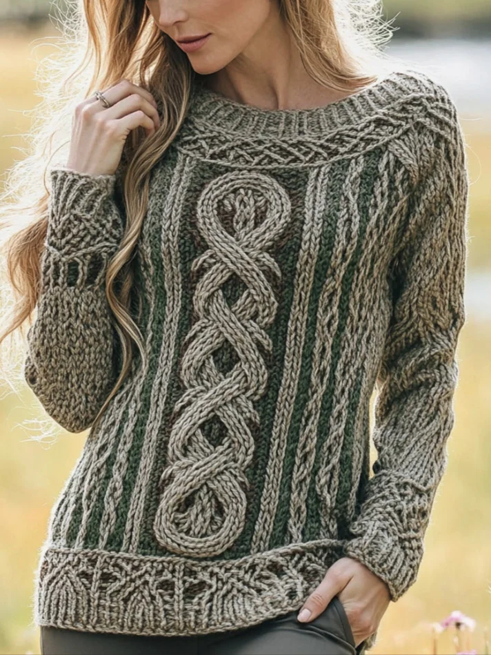 Women Wool/Knitting Animal Long Sleeve Comfy Casual Sweater