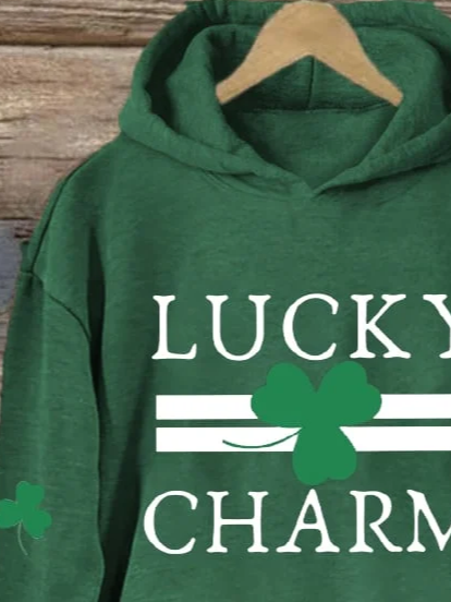 Casual St. Patrick's Day Hoodie Text Letters Hoodie Printing