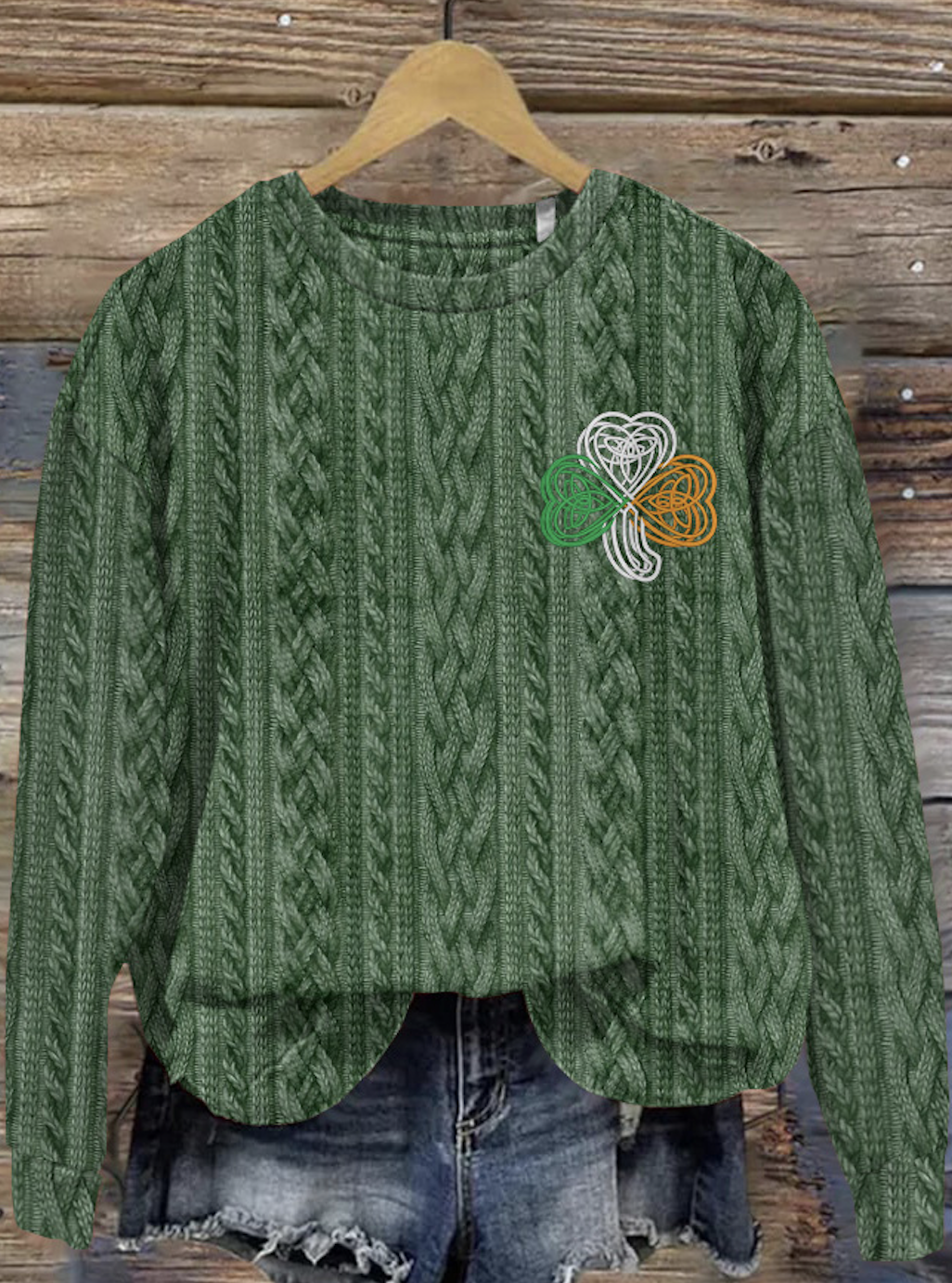 St. Patrick's Day Women Wool/Knitting Animal Long Sleeve Comfy Casual Sweater