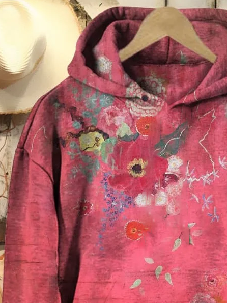 Casual Hoodie Floral Hoodie Printing