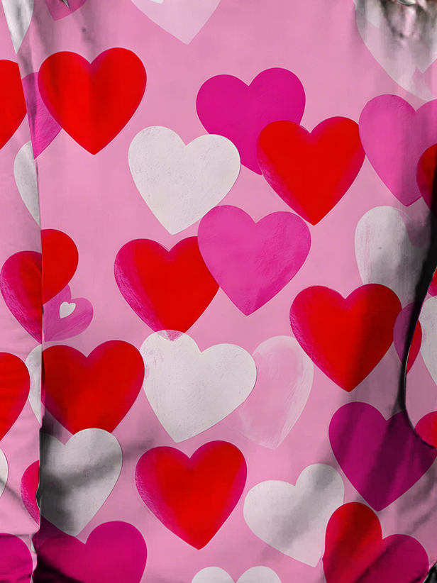 Vintage Valentine's Day Crew Neck Long Sleeve T-shirt