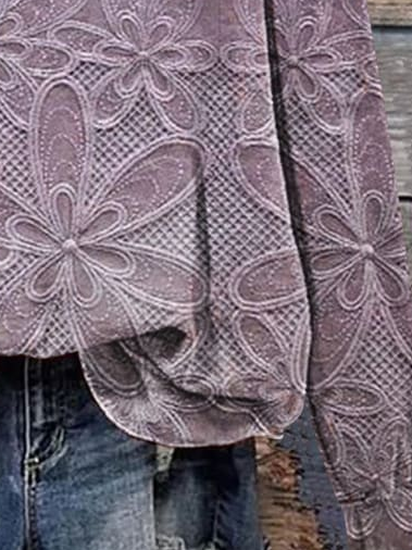 Casual Crew Neck Floral Sweatshirt Printing