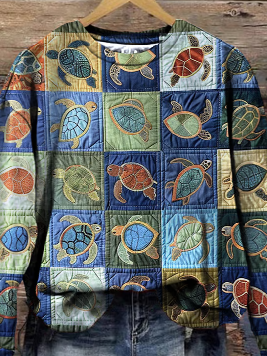 Casual Crew Neck Animal Sweatshirt