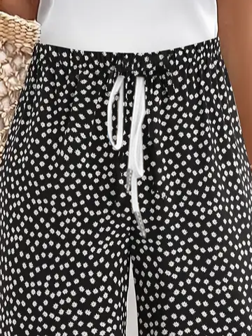 Women Polka Dots Fifth Pants Pants Casual Summer Trousers