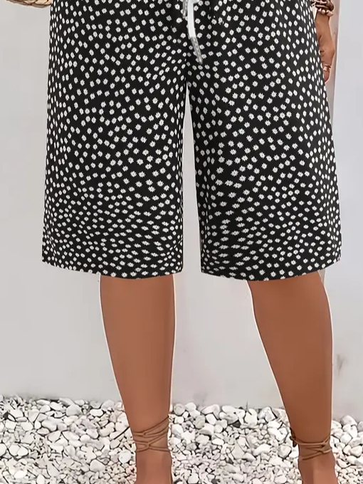 Women Polka Dots Fifth Pants Pants Casual Summer Trousers