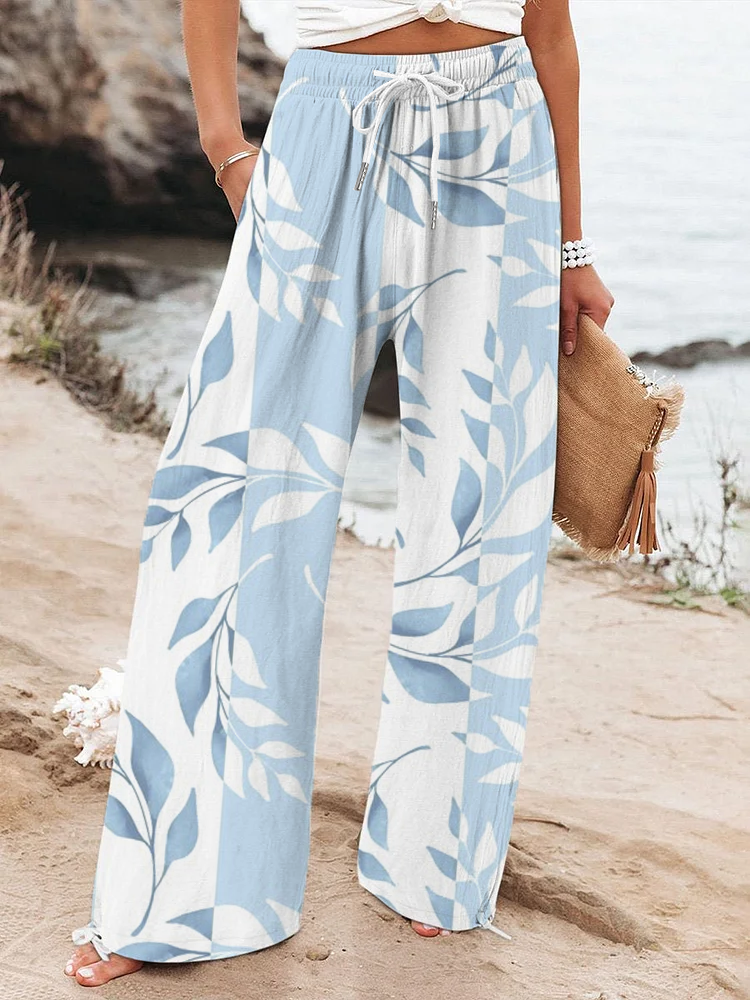 Women Floral Long Pants Casual Spring/Fall Trousers