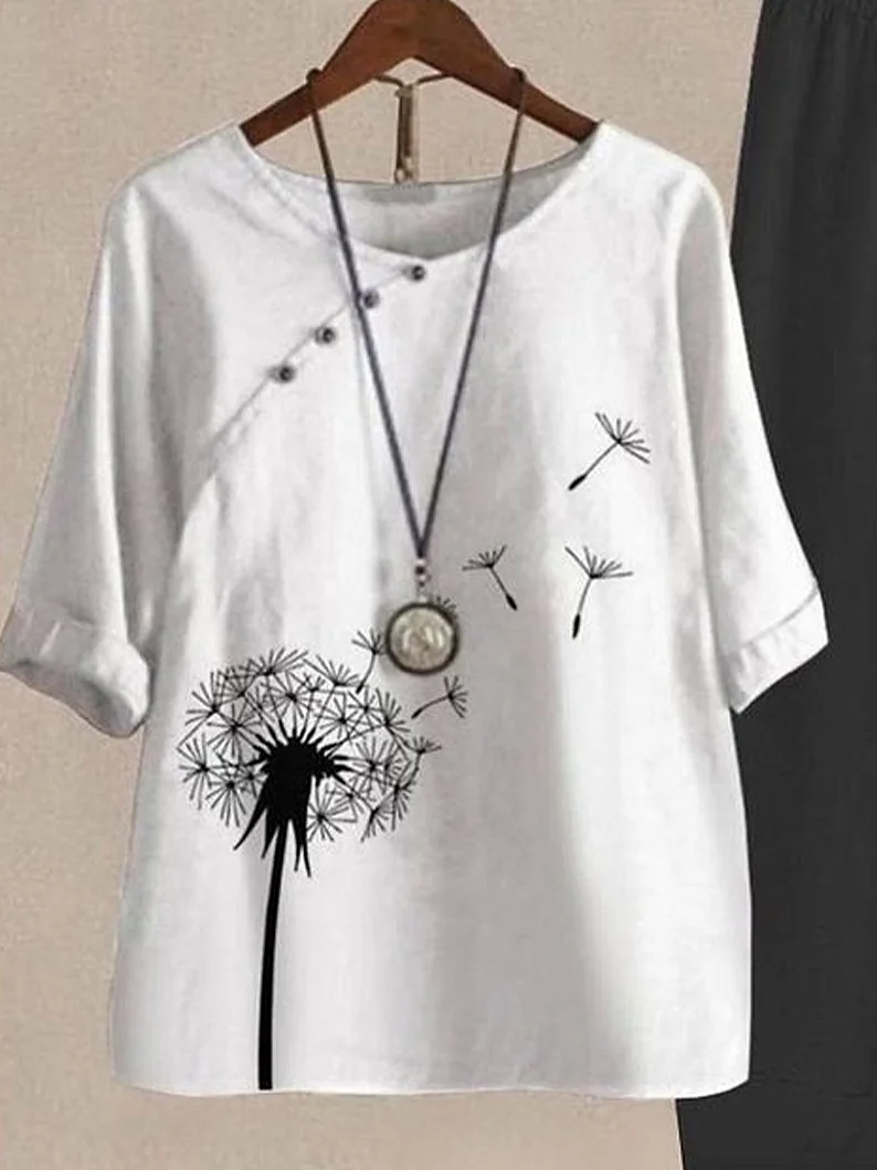 Women Floral Printing Two-Piece Set Daily Half Sleeve Casual Summer Top With Pants Matching Set