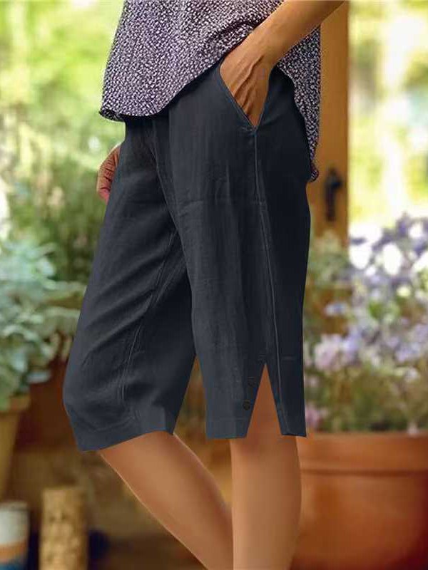 thumbnail image 2 of Womens Summer Pants Linen Capris For Women Palazzo Pants For 2 of 12