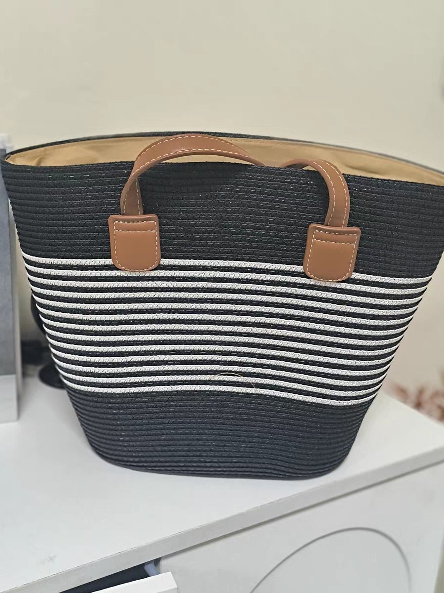 New Straw Bag Women's Summer Handbag Seaside Tote Bag Large Capacity Woven Shoulder Bag High-end Bucket Bag
