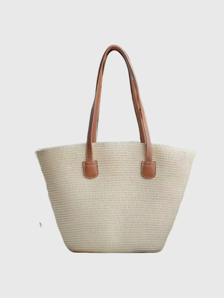 New Straw Bag Women's Summer Handbag Seaside Tote Bag Large Capacity Woven Shoulder Bag High-end Bucket Bag