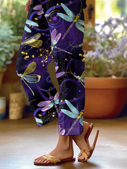 Women Floral Long Pants Casual Spring/Fall Trousers