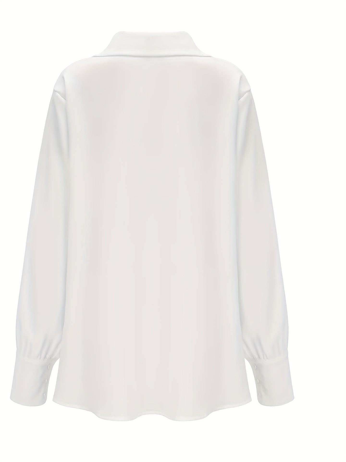 Cowl Neck Long Sleeve Plain Regular Micro-Elasticity Loose Shirt For Women