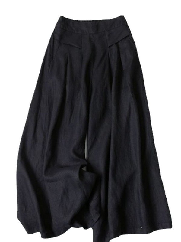 Women Plain Long Elastic Waist Pants Casual Spring/Fall Trousers