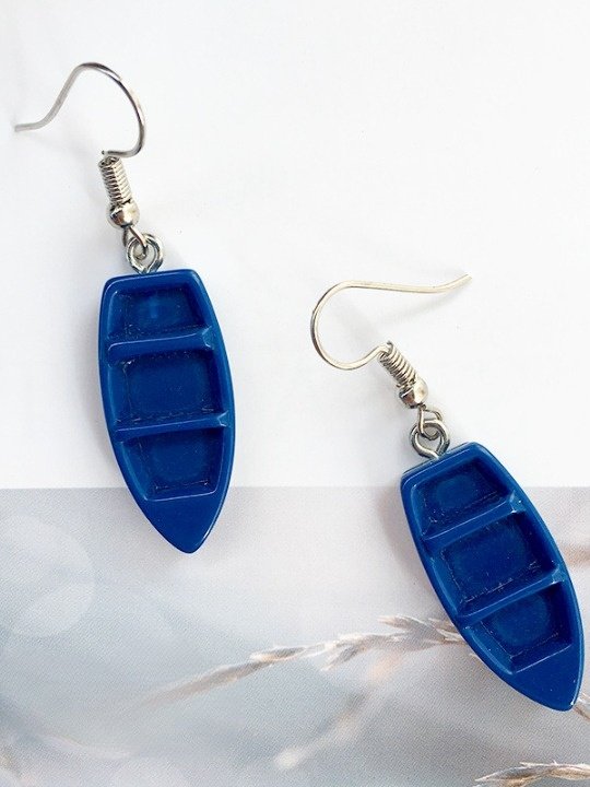 Ocean Style Creative Handmade Boat Lifebuoy Anchor Earrings Personality Funny Asymmetrical Earrings