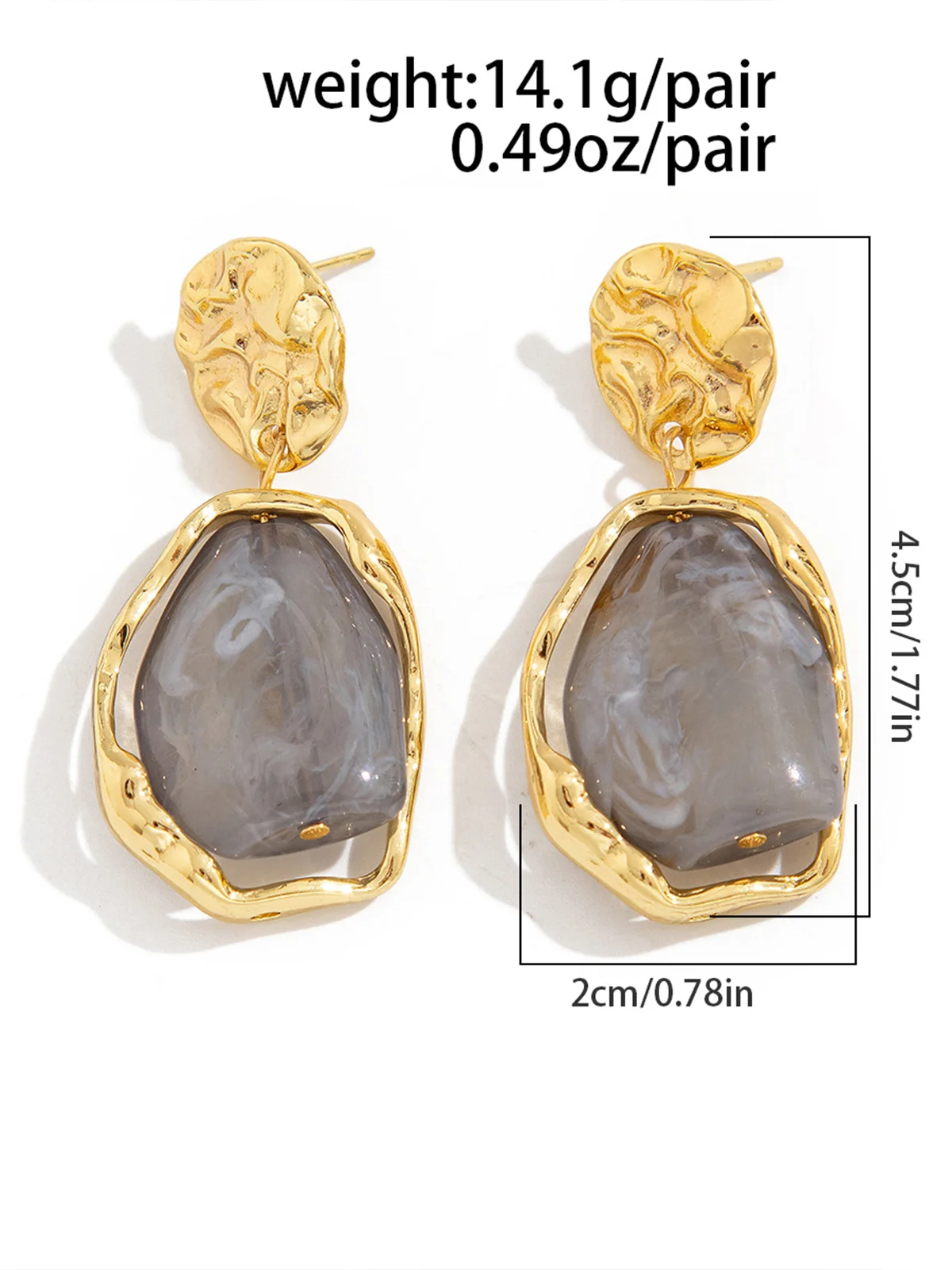 Stylish Metallic Pleated Earrings