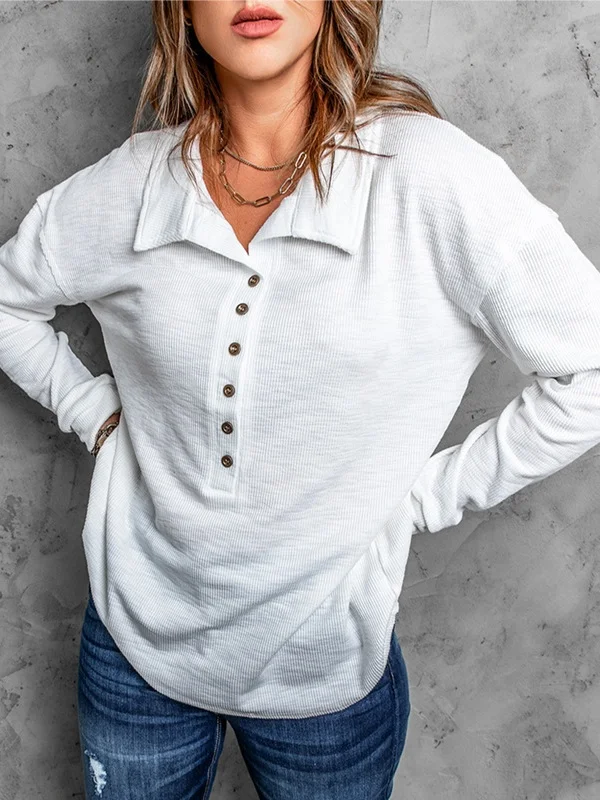 Vintage Stand Collar Plain Sweatshirt Split Joint