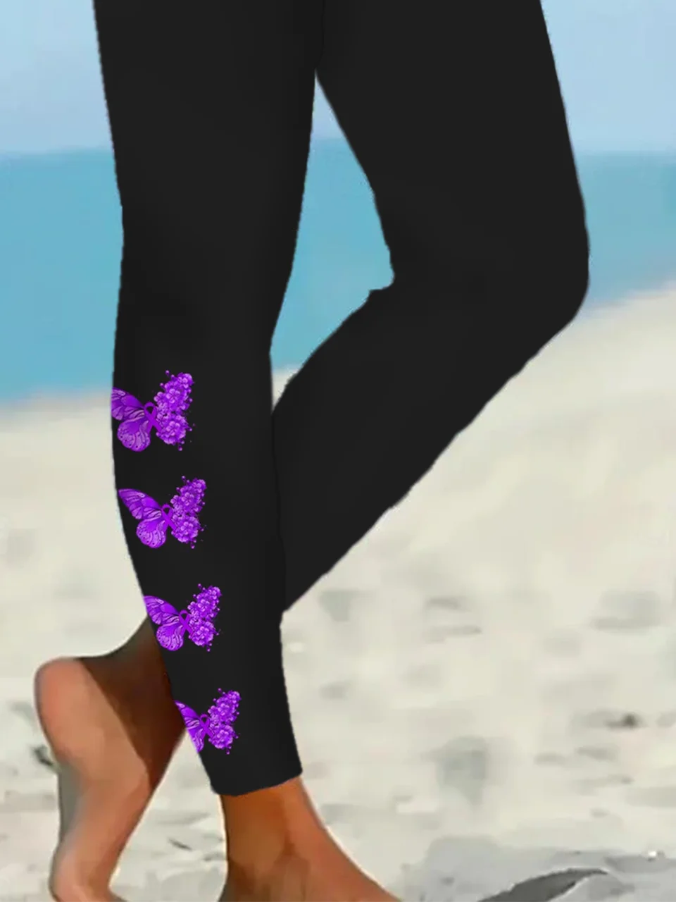 Women Butterfly Casual All Season Printing Long Leggings