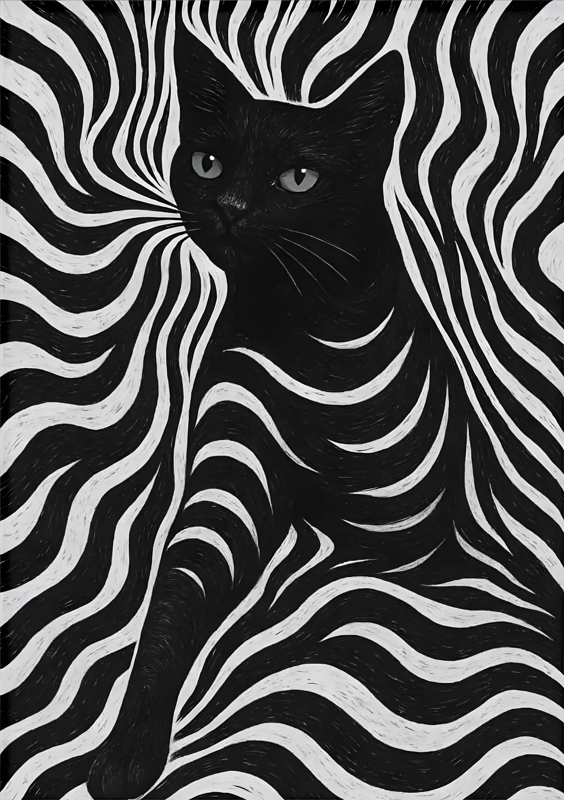 Simple Cat Crew Neck Short Sleeve T-shirt