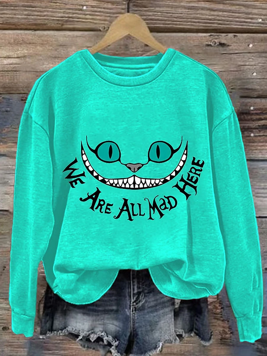 Casual Crew Neck Halloween Sweatshirt