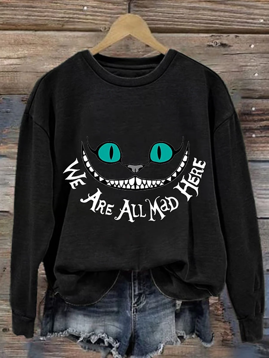 Casual Crew Neck Halloween Sweatshirt