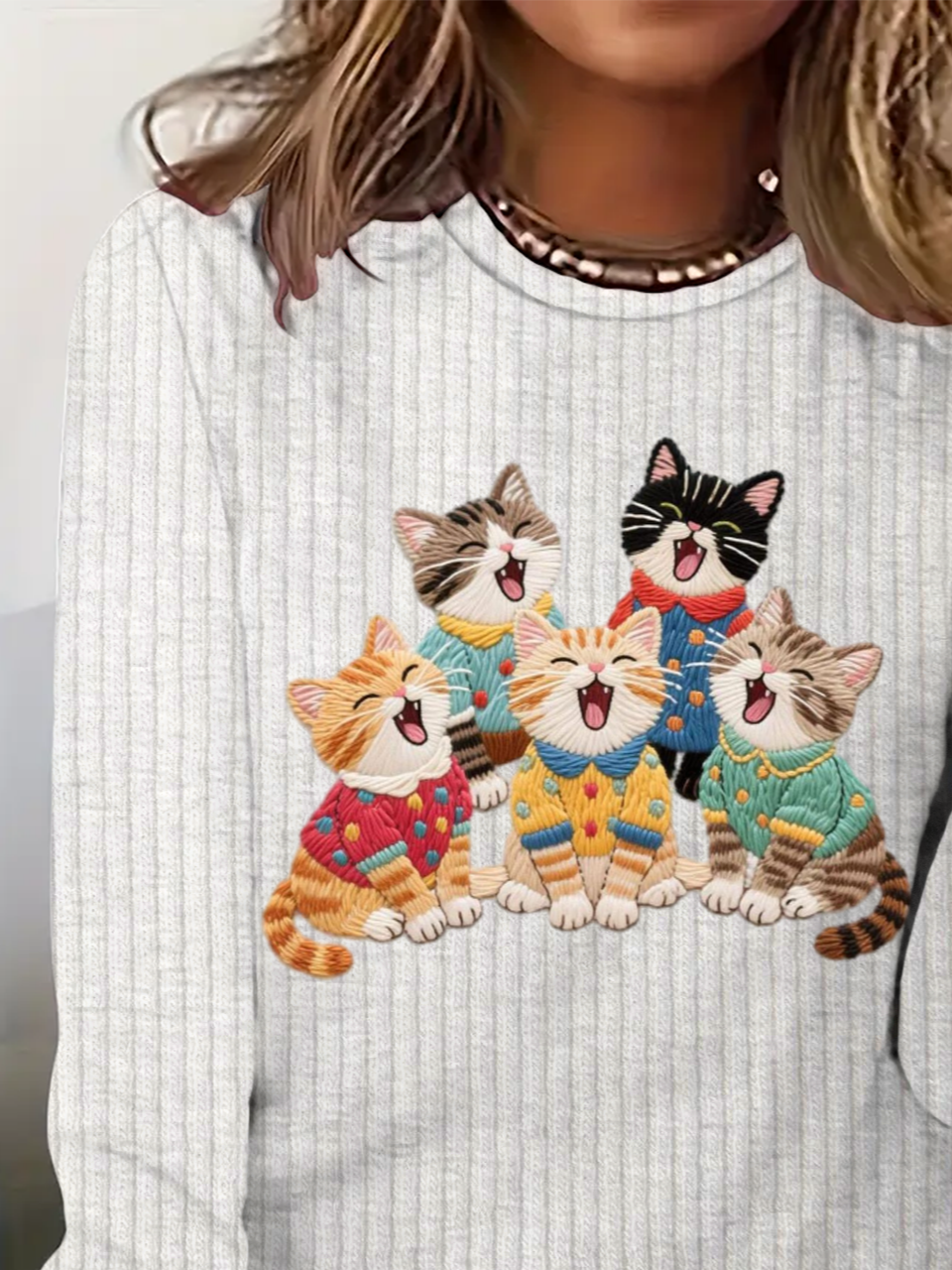 Vintage Animal Crew Neck Long Sleeve T-shirt