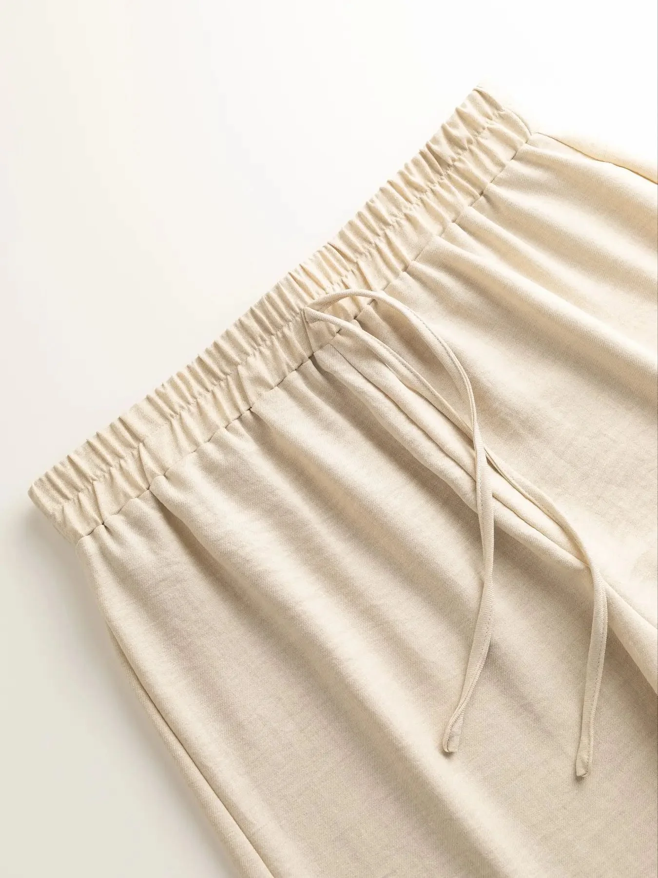 Women Plain Split Joint Two-Piece Set Daily Long Sleeve Casual Spring/Fall Top With Pants Matching Set