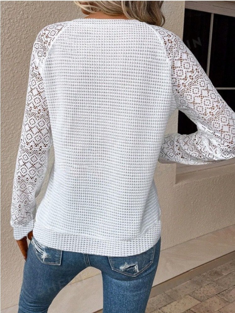 Vintage Geometric Crew Neck Long Sleeve T-shirt