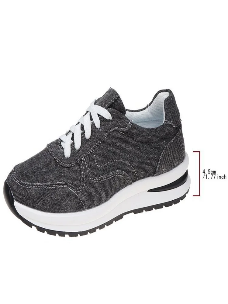 Casual Plain Breathable Lace-Up Low Heel Cortez Split Joint