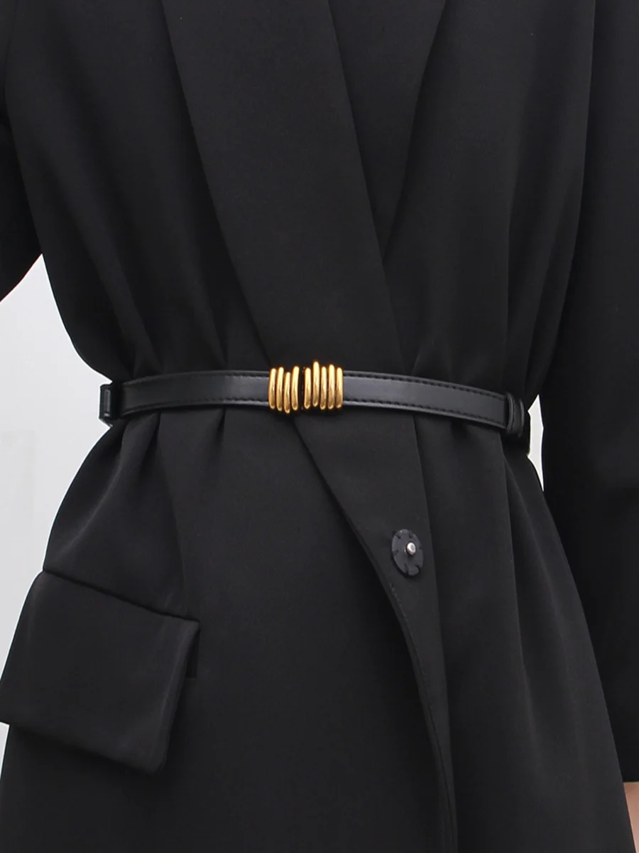 Adjustable Waist Belt For Sweater Dress And Down Jacket With Buckle Hooks, Small Decorative Belt