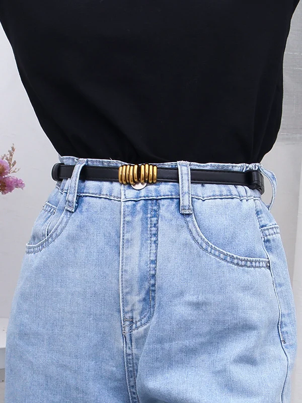 Adjustable Waist Belt For Sweater Dress And Down Jacket With Buckle Hooks, Small Decorative Belt