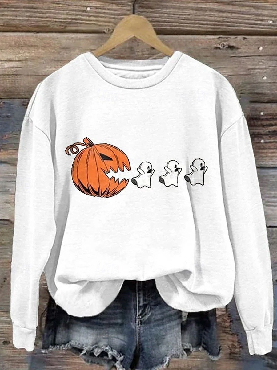 Vintage Crew Neck Halloween Sweatshirt